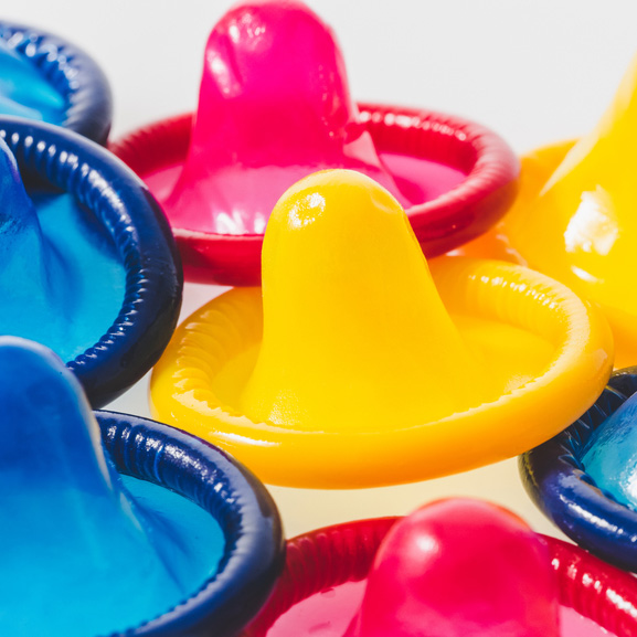 colorful condoms